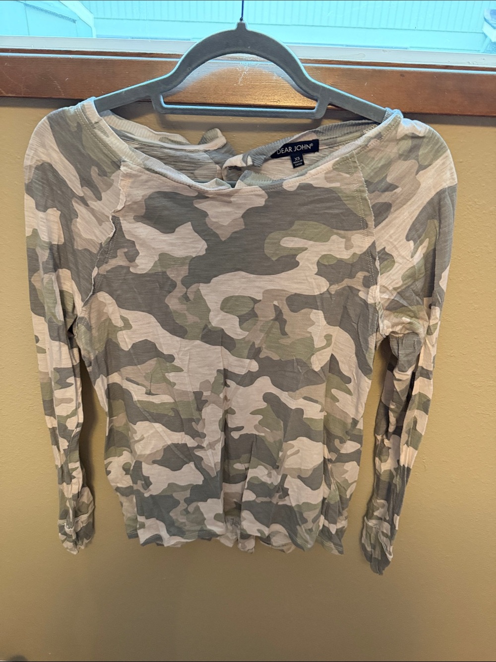 Dear John Long Sleeve Camo Tee in Green and Gray